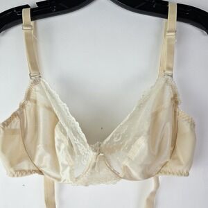 Backless by Smoothie Ivory Vintage Backless Lace Satin UW Bra Size 36B Style 164